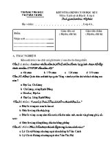 Đề kiểm tra định cuối học kì I môn Lịch sử & địa lí Lớp 4